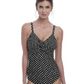 Fantasie Swim Santa Monica Underwired Twist Front One Piece Swimsuit - Black & White