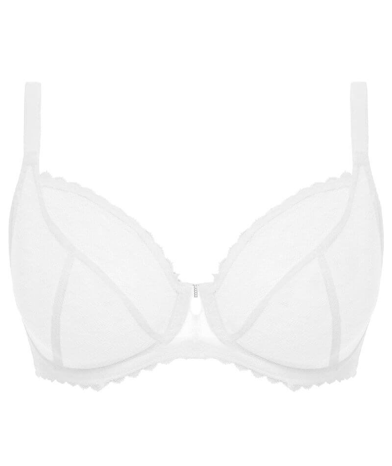 Freya Signature White Padded Plunge Bra, D-H Cup