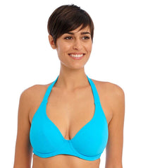 Freya Swim Jewel Cove Underwire Banded Halter Bikini Top - Plain Turquoise