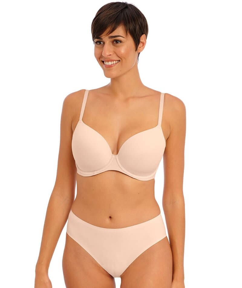 Freya Tailored Underwire Molded Plunge T-Shirt Bra in Ash Rose