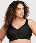 Glamorise Magiclift Front-Closure Posture Back Wire-Free Bra - Black Swatch Image