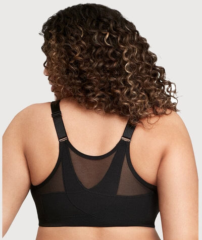 Glamorise MagicLift Front-Closure Posture Back Wire-free Bra - Black Bras