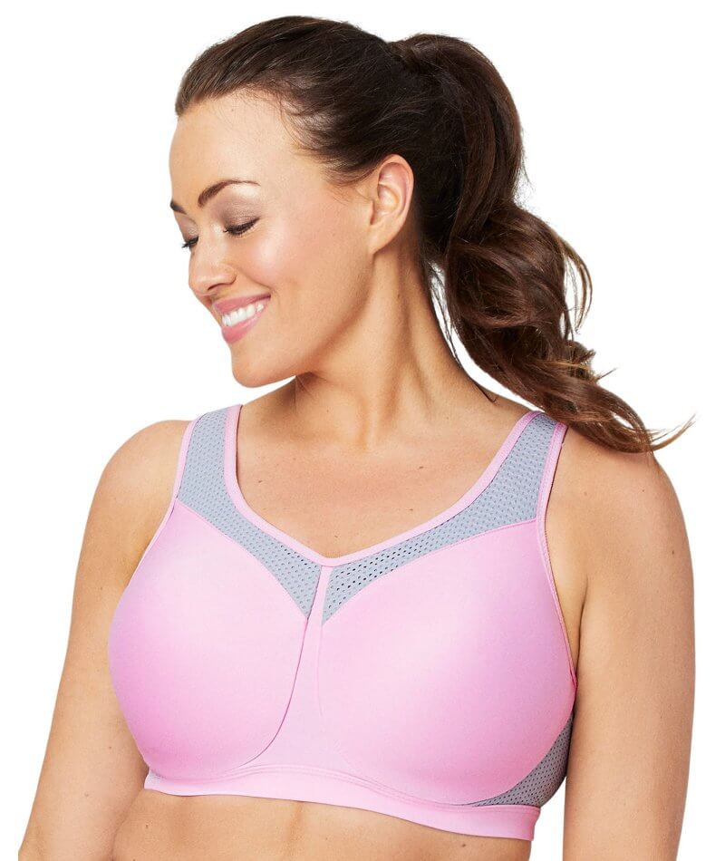 Glamorise High Impact Underwire Sports Bra - Pink - Curvy