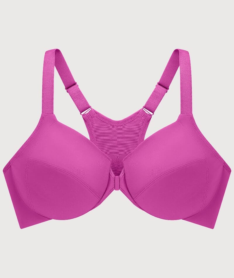 Glamorise Front-Closure Smoothing WonderWire Bra - Berry Bras 