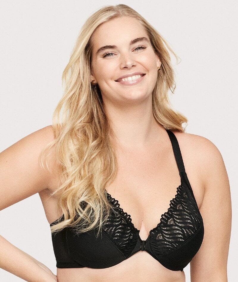 Glamorise Lacey T-back Wonderwire BH Onderdraad #9246 dames Plunge beha Glamorise Lacey T-back Wonderwire BH Onderdraad #9246 dames Plunge beha
