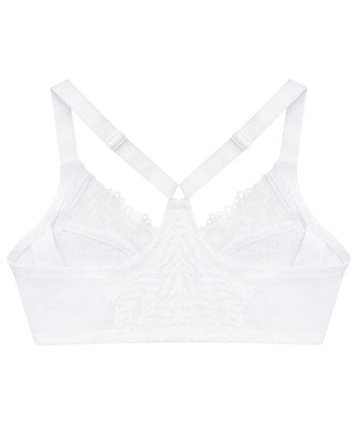 Glamorise Front-Closure T-Back WonderWire Bra - White Bras