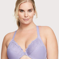 Glamorise Front-Closure T-Back WonderWire Bra - Soft Lilac