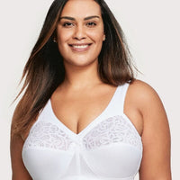 Glamorise Magiclift Cotton Support Wire-Free Bra - White