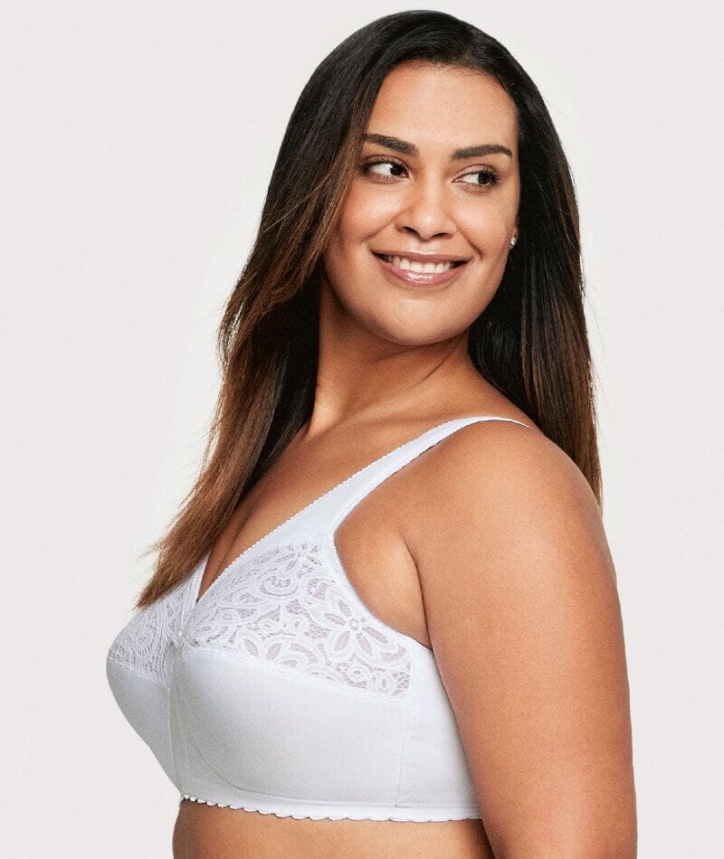 Glamorise MagicLift Cotton Support Wire-free Bra - White Bras 