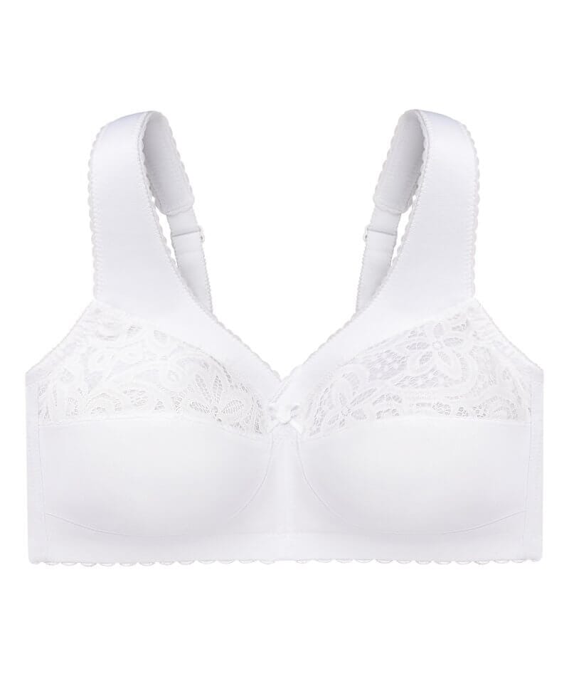 Glamorise MagicLift Cotton Support Wire-free Bra - White Bras 