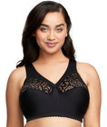 Glamorise Magiclift Cotton Support Wire-Free Bra - Black Swatch Image