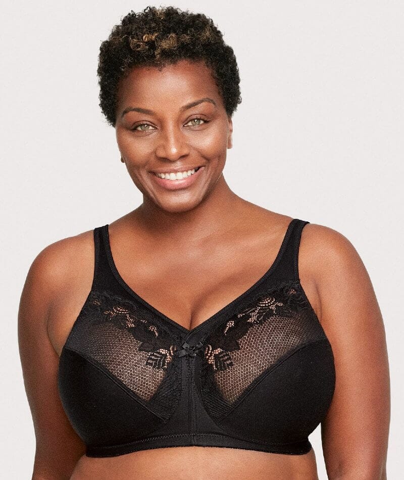 Glamorise Magiclift Minimizer Wire-Free Bra - Black - Curvy