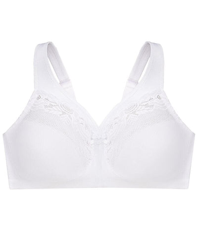 Glamorise MagicLift Minimizer Wire-free Bra - White Bras