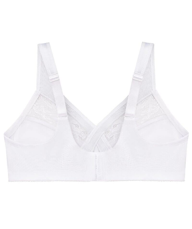 Glamorise MagicLift Minimizer Wire-free Bra - White Bras 