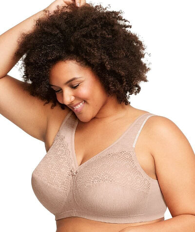 Glamorise MagicLift Moisture Control Wire-free Bra - Cafe Bras