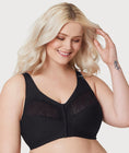 Glamorise Magiclift Natural Shape Wire-Free Front-Closure Bra - Black Swatch Image