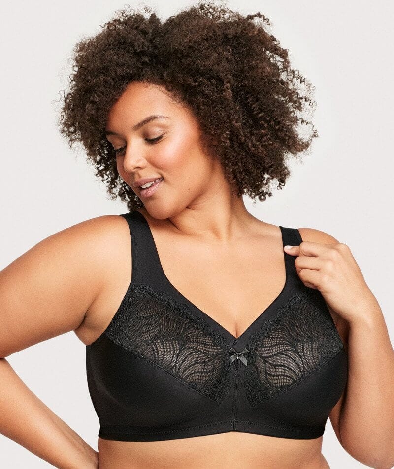 Glamorise Magiclift Natural Shape Support Wire-Free Bra - Black - Curvy
