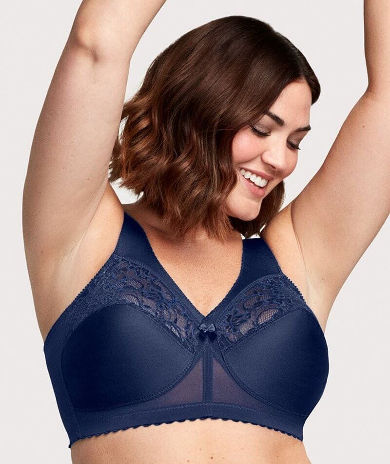 Glamorise Magiclift Original Wire-Free Support Bra - Blue - Curvy