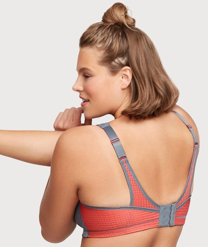 Glamorise No-Bounce Camisole Elite Sports Bra - Gray/Coral Bras 