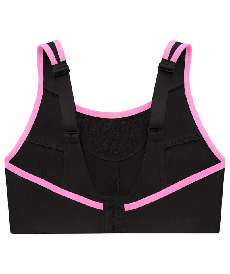 Glamorise No-Bounce Camisole Wire-free Sports Bra - Black/Pink Bras 