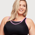 Glamorise No-Bounce Camisole Wire-Free Sports Bra - Black/Pink