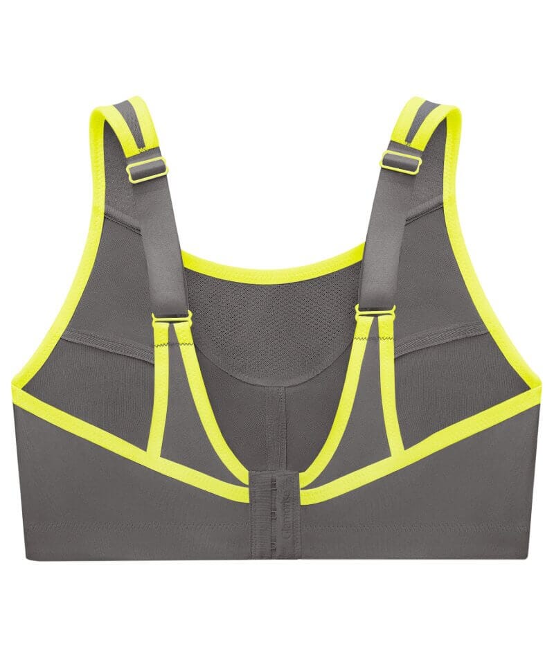 Glamorise No-Bounce Camisole Wire-free Sports Bra - Gray/Yellow Bras 