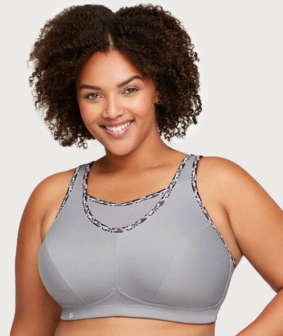 Glamorise No-Bounce Camisole Wire-free Sports Bra - Soft Gray Bras