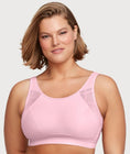 Glamorise No-Sweat Mesh Wire-Free Sports Bra - Pink Swatch Image