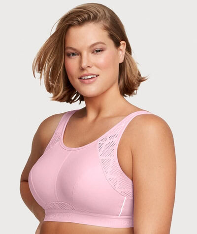 Glamorise No-Sweat Mesh Sports Bra - Pink Bras