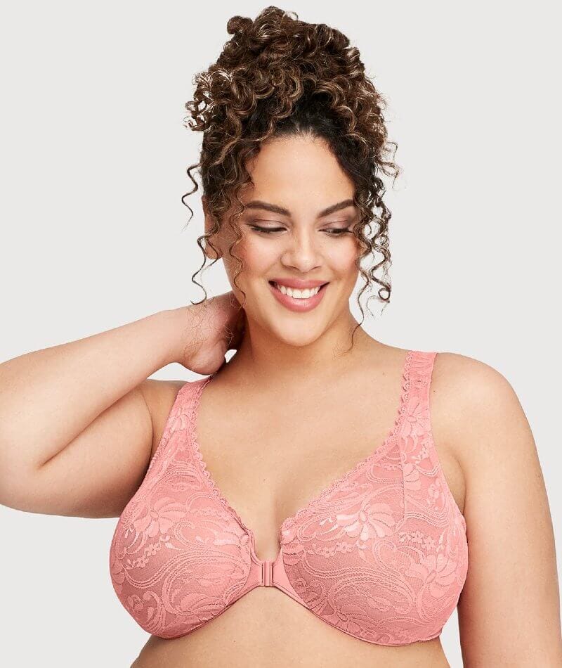 YOURS Hot Pink Plus Size Stretch Lace Non-Padded Underwired