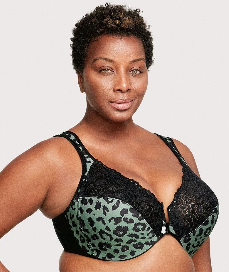 Glamorise WonderWire Front-Closure Bra - Centennial Leopard - Curvy