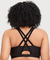 Glamorise Zip Up Front-Closure Sports Bra - Black Bras