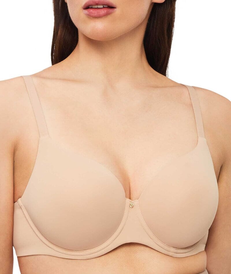 Definition Low Back Define Luxe Sports Bra in Warm Taupe