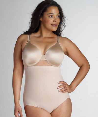 Naomi & Nicole Unbelievable Comfort Plus High Waist Brief - Nude Shapewear