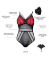 Parfait Mia Dot Plus Bodysuit - Black Bras