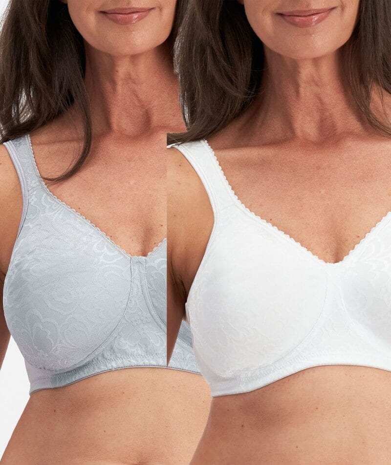 Playtex 18 Hour Ultimate Lift & Support Wire-Free Bra 2-Pack - White/C -  Curvy