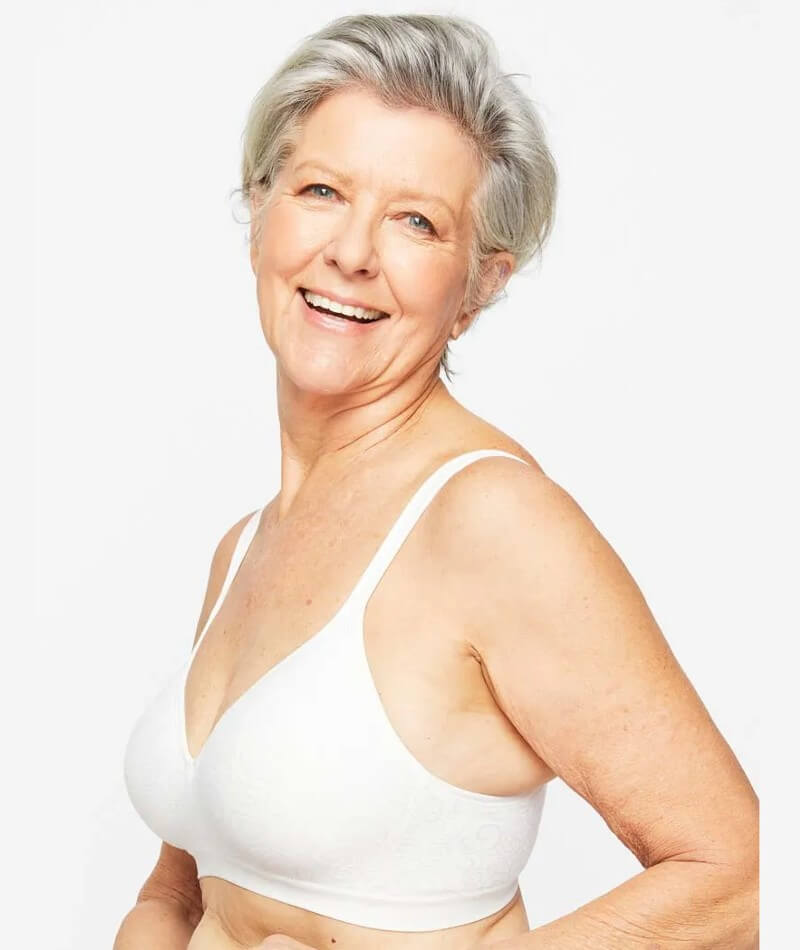 Playtex Comfort Revolution Swirl Wirefree Bra - White Swirl Bras 