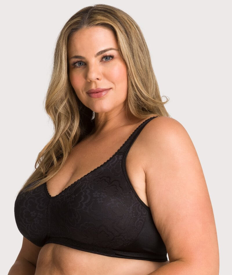 Playtex 18 Hour Ultimate Lift & Support Wirefree Bra - Black P4745 - Curvy