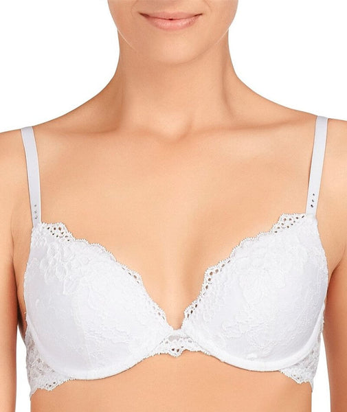 Pleasure State My Fit Lace FMO Push-Up Plunge Bra - White - Curvy
