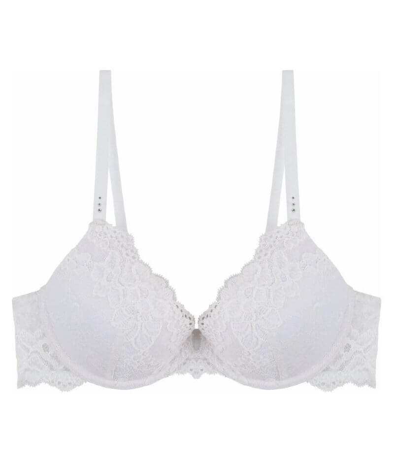 Pleasure State My Fit Lace FMO Push-Up Plunge Bra - White Bras 