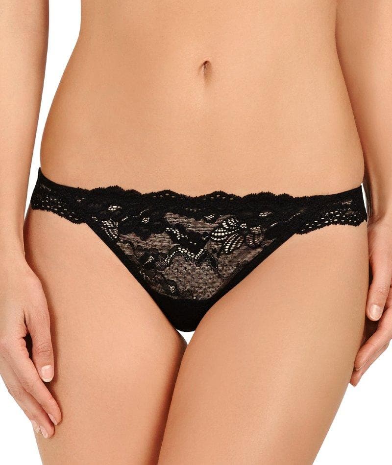 Pleasure State My Fit Lace Thong Brief - Black - Curvy