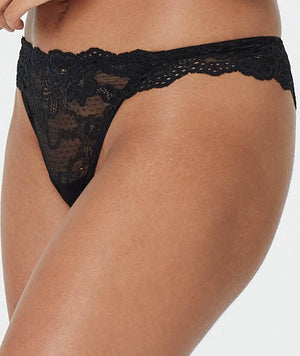 Pleasure State My Fit Lace Thong Brief - Black Knickers 