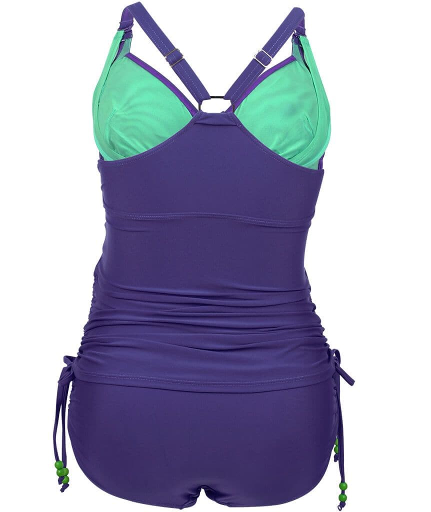 Rosewater Shake Fuller Flexi Wire Maternity Tankini Swimwear Set - Purple Swim 