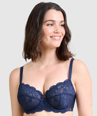 Sans Complexe Ariane Full Cup Underwired Lace Bra - Marine Blue