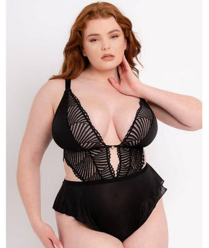 thumbnailScantilly After Hours Stretch Lace Teddy - Black Bodysuits & Basques 