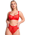 Scantilly Sheer Chic Balcony Bra - Flame Red Bras