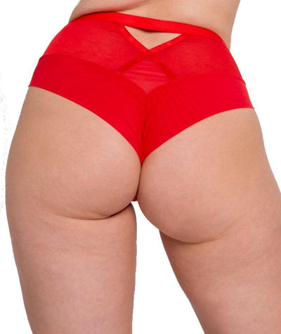 Scantilly Sheer Chic High Waist Brief - Flame Red Knickers