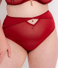 Scantilly Unchained High Waist Brief - Deep Red Swatch Image