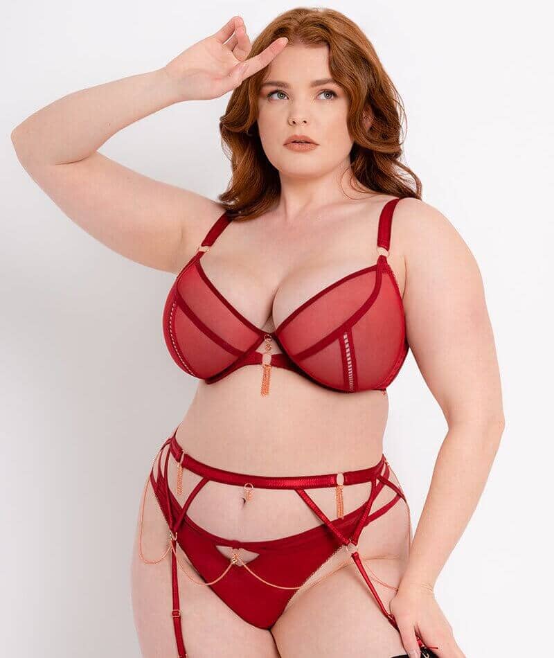 Scantilly Unchained Plunge Bra - Deep Red Bras 