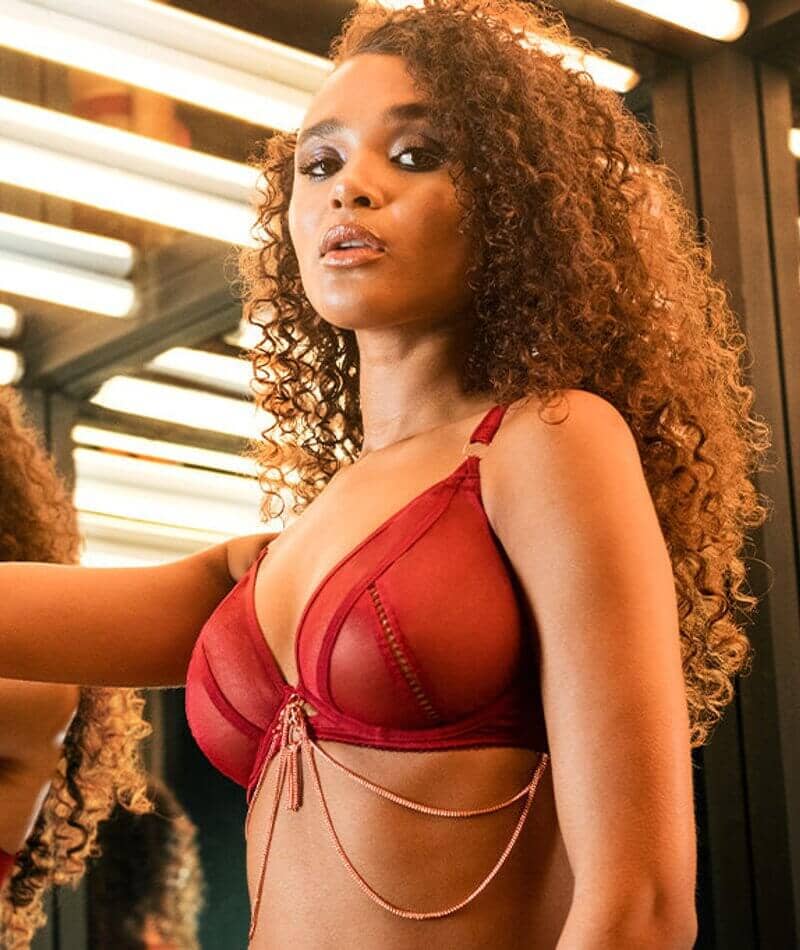 Scantilly Unchained Plunge Bra - Deep Red - Curvy